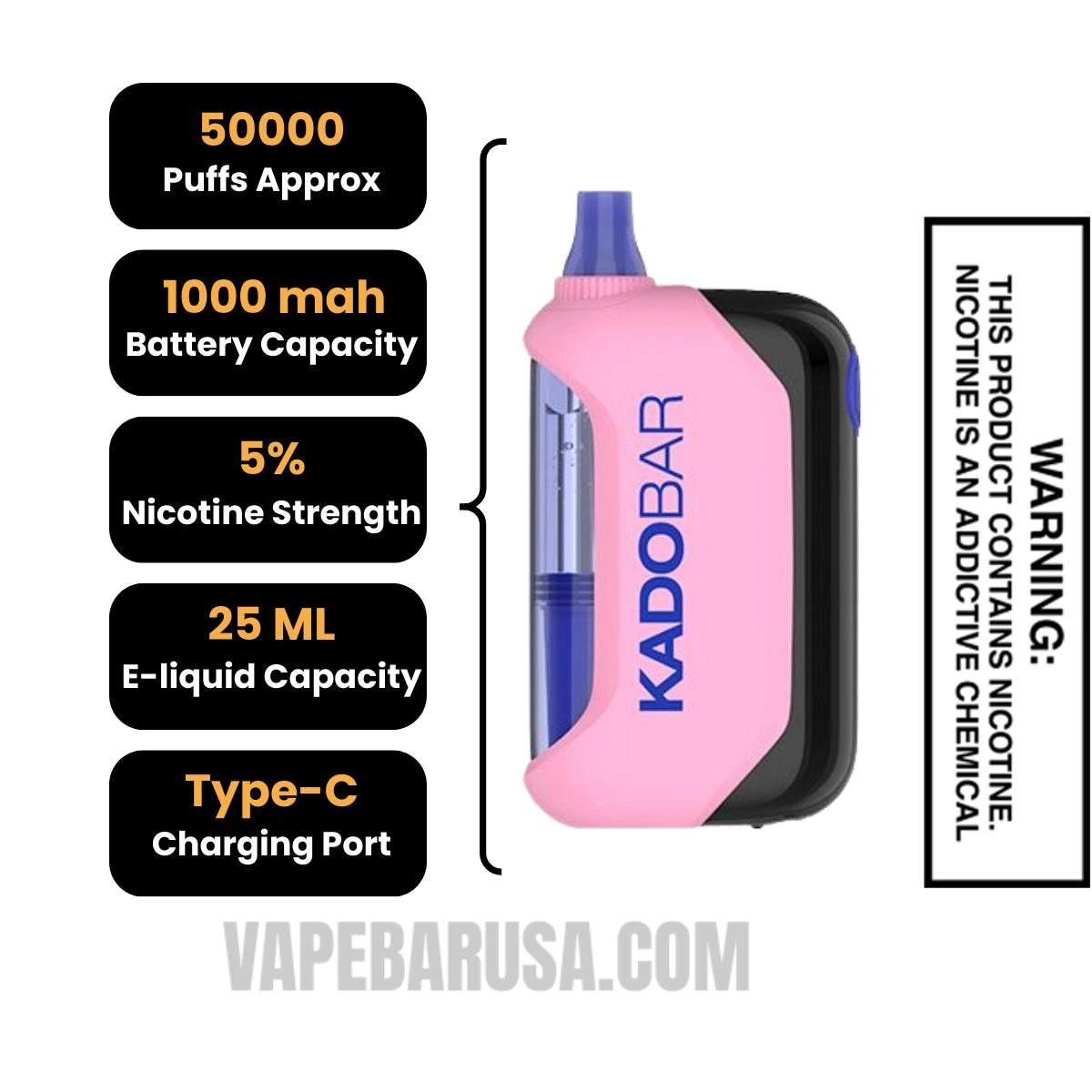 Blue Rancher Kado Bar Drip 50K Disposable Vape Specifications