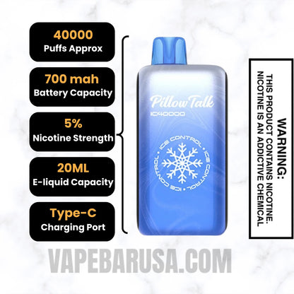 Blue Rancher Pillow Talk IC40000 Crystal Edition Vape Specification