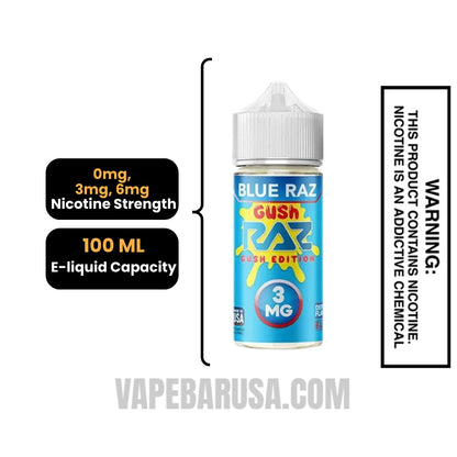 Blue Raz  Gush RAZ Vape Juice 100 ML Specifications