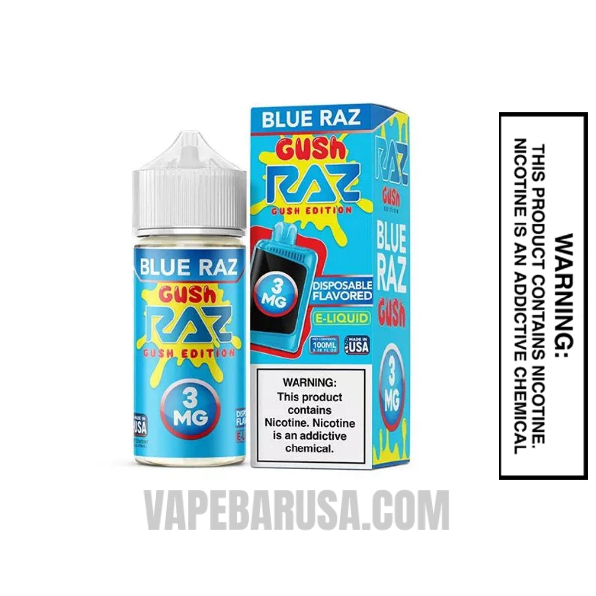 Blue Raz Gush RAZ Vape Juice 100 ML With Package Box