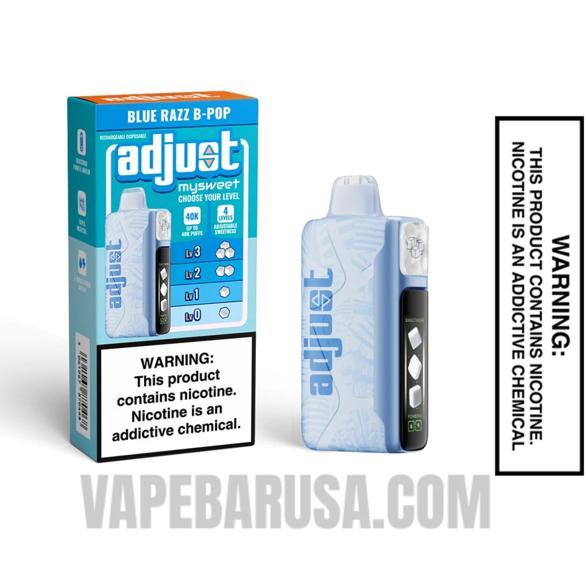 Blue Razz B-Pop Adjust MySweet 40K Disposable Vape With Package Box