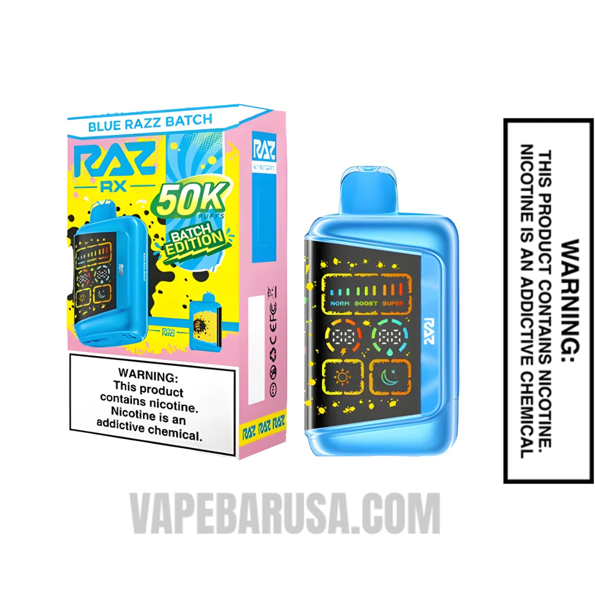 Blue Razz Batch RAZ RX50K Disposable Vape With Package Box
