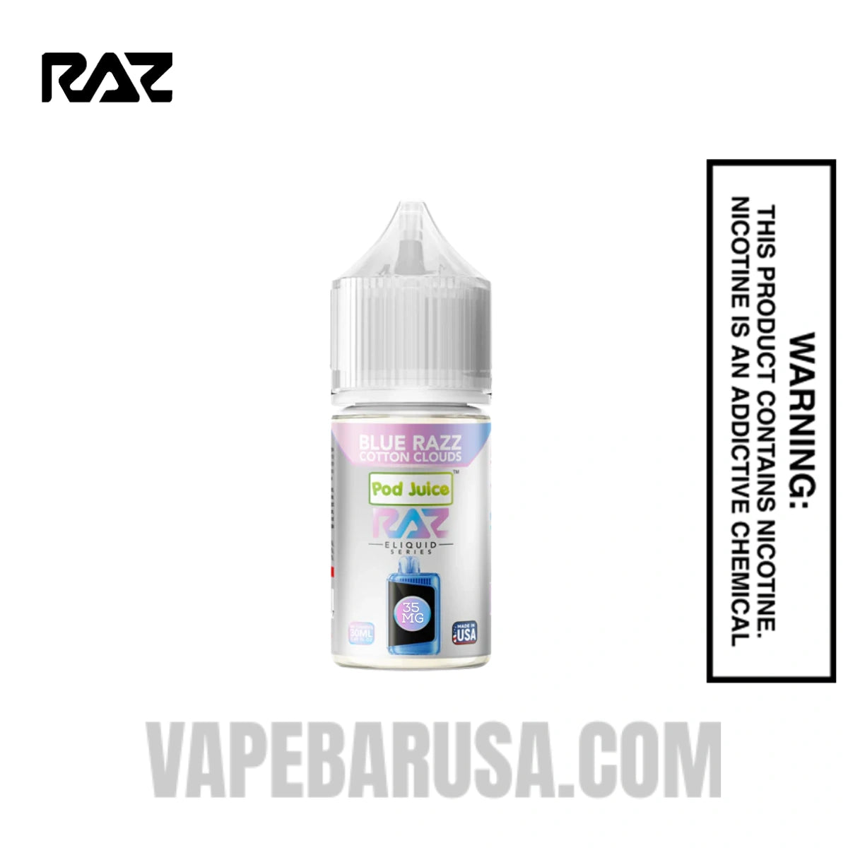 Blue Razz Cotton Clouds Pod Juice X RAZ Salt Nic juice 30 ML