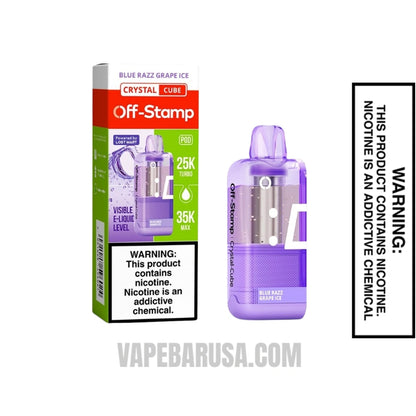 Blue Razz Grape Ice Off Stamp X Cube Crystal Cube 35K Vape Pod With Package Box