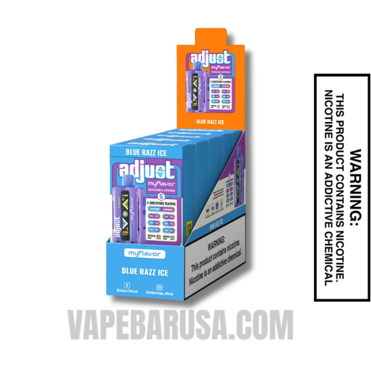 Blue Razz Ice Adjust MyFlavor 40K Disposable Vape With Bundle Pack