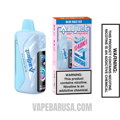 Blue Razz Ice Adjust MyRusher 40K Disposable Vape With Package Box