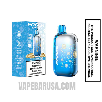 Blue Razz Ice Foger Bit 35K Disposable Vape With Package Box