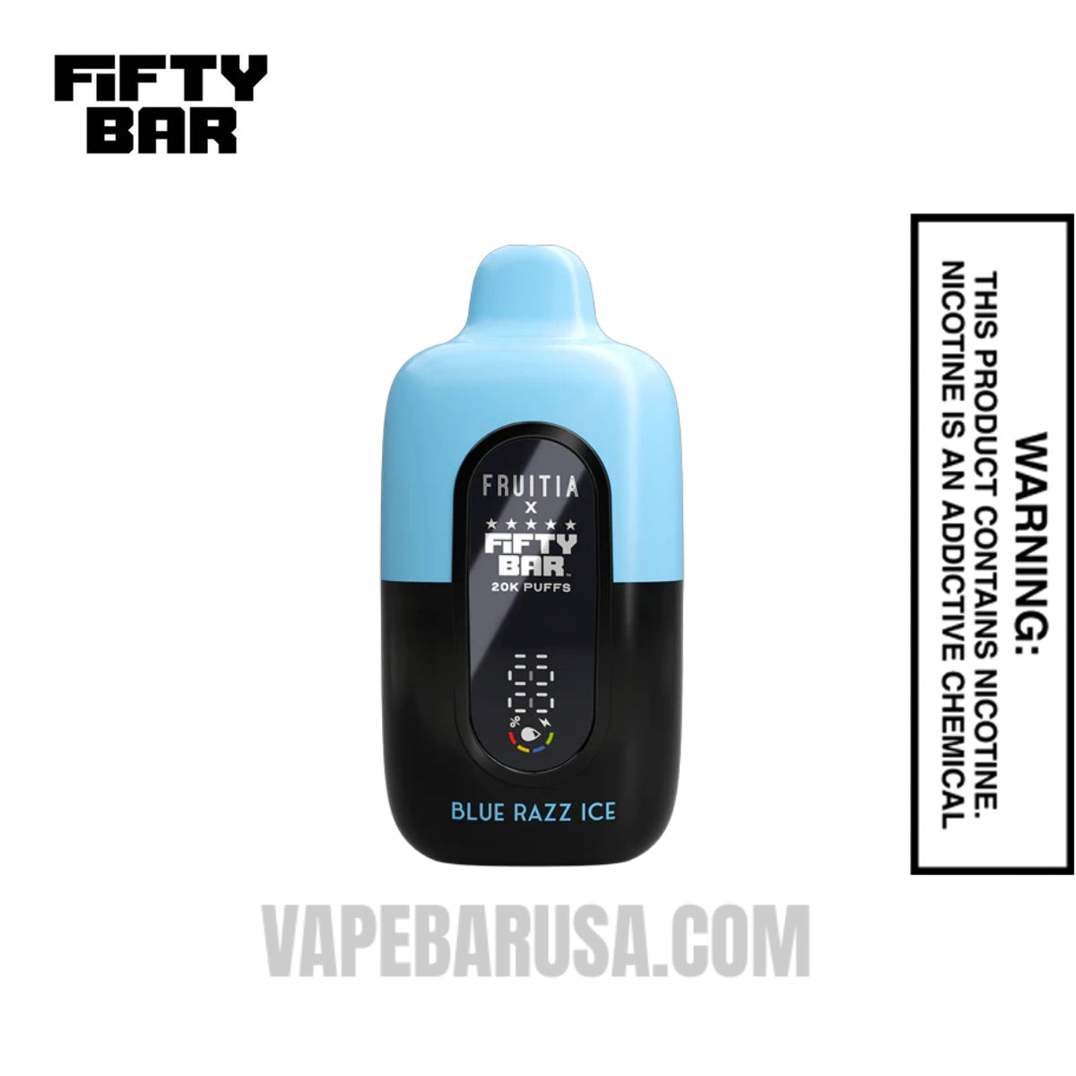 Blue Razz Ice Fruitia X Fifty Bar 20K Disposable Vape