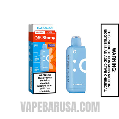 Blue Razz Ice Off Stamp Classic Cube 25K Disposable Pod With Package Box