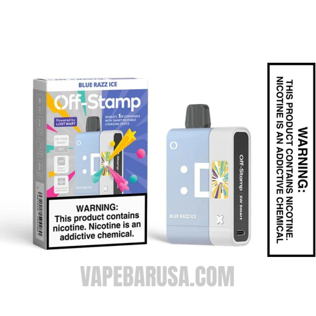 Blue Razz Ice Off Stamp SW16000 Disposable Kit With Package Box