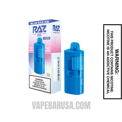 Blue Razz Ice RAZ VUE 50K Disposable Pod With Package Box