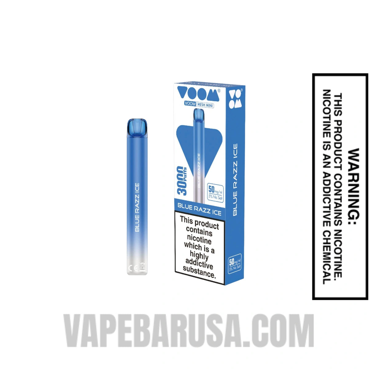 Blue Razz Ice Voom Mesh 3000 Puffs Disposable Vape With Package Box