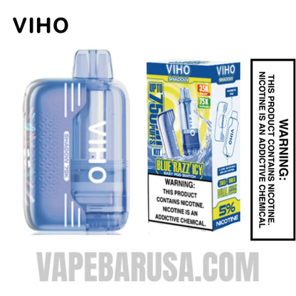 Blue Razz Icy VIHO Shadow 75K Vape Kit  With Package Box 