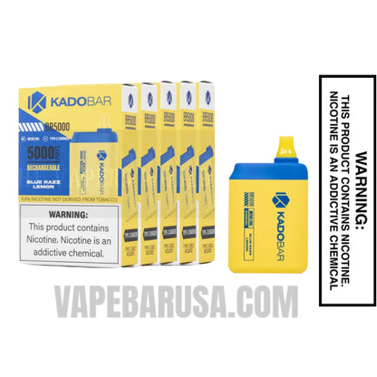 Blue Razz Lemon Kado Bar BR5000 Disposable Vape With Bundle Pack