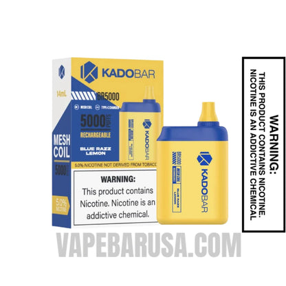 Blue Razz Lemon Kado Bar BR5000 Disposable Vape with Package Box