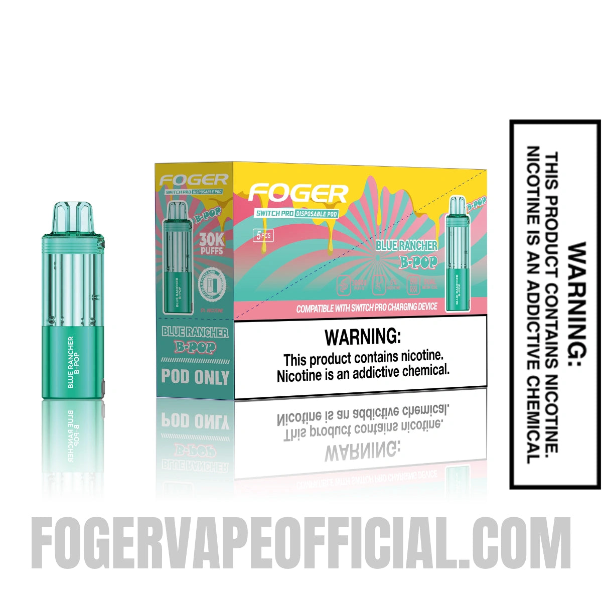 Blue Rancher B-POP Foger Switch Pro 30K Disposable Pod With Bundle Pack