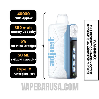 Blue Razz Ice Adjust MyCool 40K Disposable Vape Specifcations
