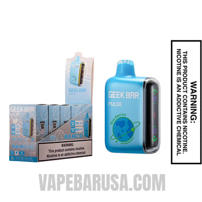 Blue Razz Ice Geek Bar Pulse Disposable Vape With Bundle Pack