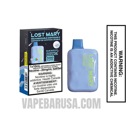 Blue Razz Ice Lost Mary OS5000 Disposable Vape With Package Box