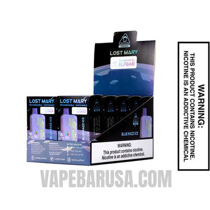 Blue Razz Ice Lost Mary OS5000 Disposable Vape With Bundle Pack