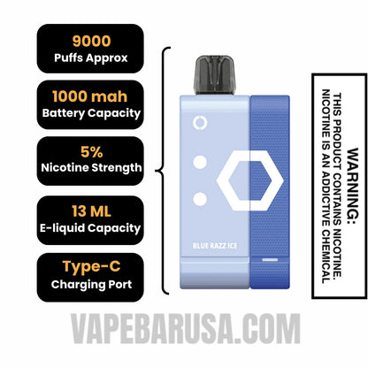 Blue Razz Ice Off Stamp SW9000 Disposable Kit Specifications