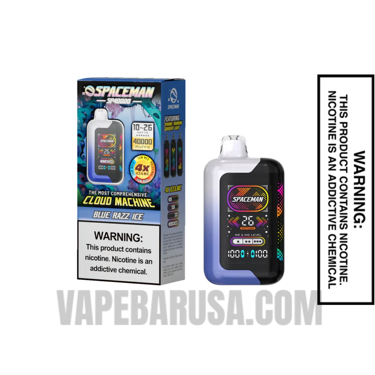 Blue Razz Ice Spaceman SP40000 Disposable Vape With Package Box