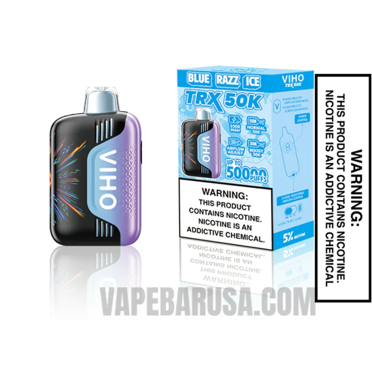 Blue Razz Ice VIHO TRX 50K Disposable Vape With Package Box 