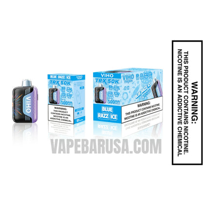Blue Razz Ice VIHO TRX 50K Disposable Vape With Bundle Pack 