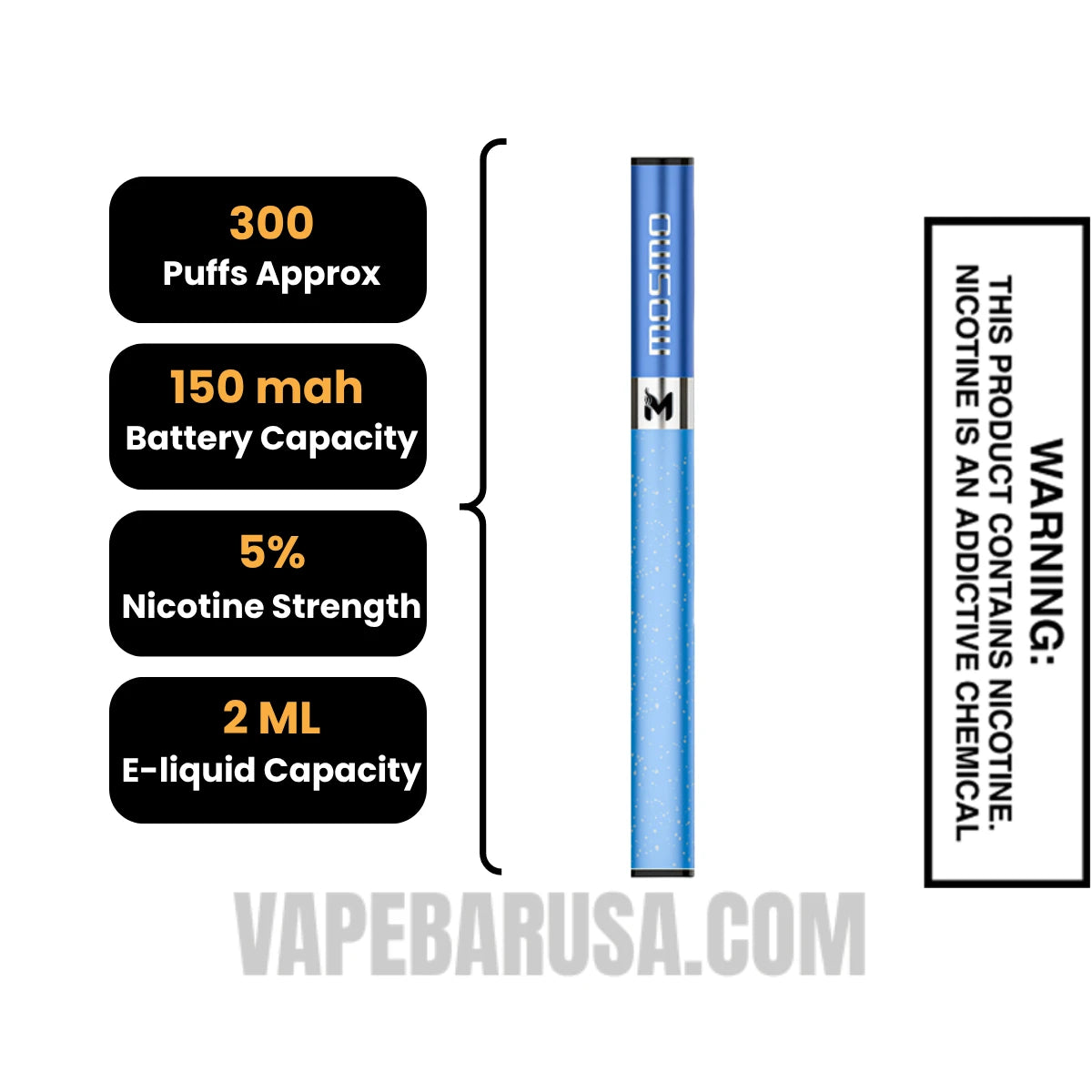 Blue Slushee MOSMO Stik Disposable Specifications