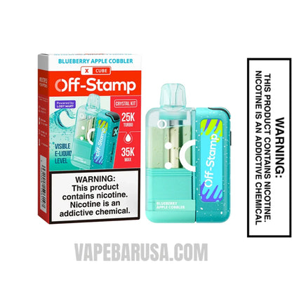 Blueberry Apple Cobbler Off Stamp X Crystal Cube 35K Disposable Kit With Package Box