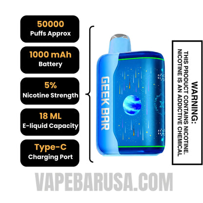 Blueberry Jam Geek Bar Pulse X2 Disposable Vape Specifications