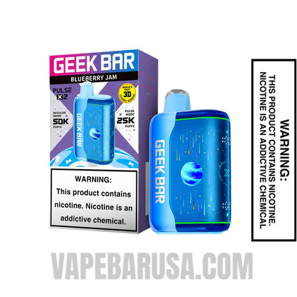 Blueberry Jam Geek Bar Pulse X2 Disposable Vape With Package Box