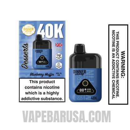 Blueberry Muffin Dinner Lady 40K Disposable Vape with package box