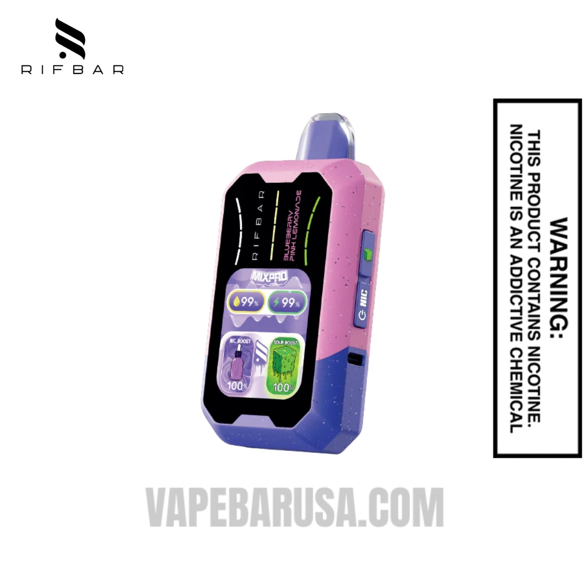 Blueberry Pink Lemonade Rifbar MixPro Sour 40K Disposable Vape