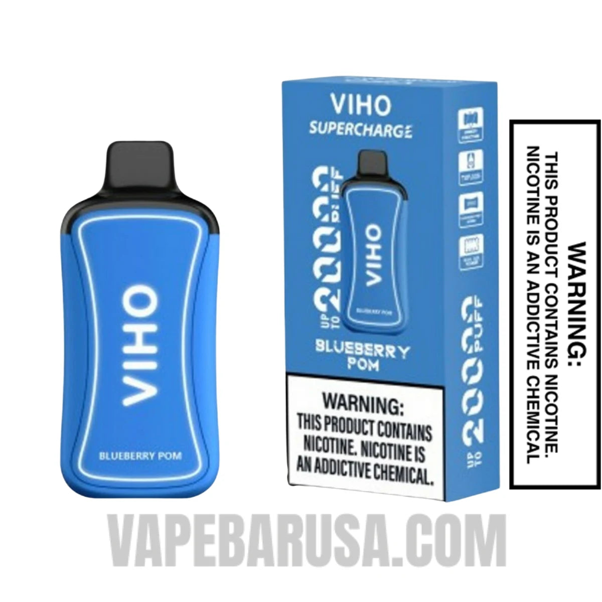 Blueberry Pom VIHO Supercharge 20000 Puffs Vape With Package Box