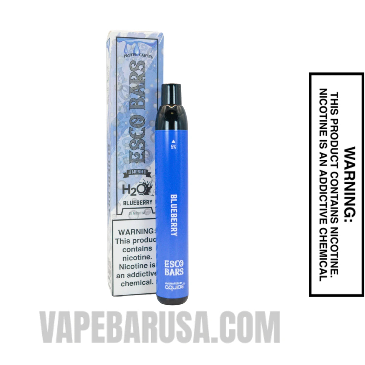 Blueberry Esco Bars 2500 Puffs Disposable Vape With Package Box