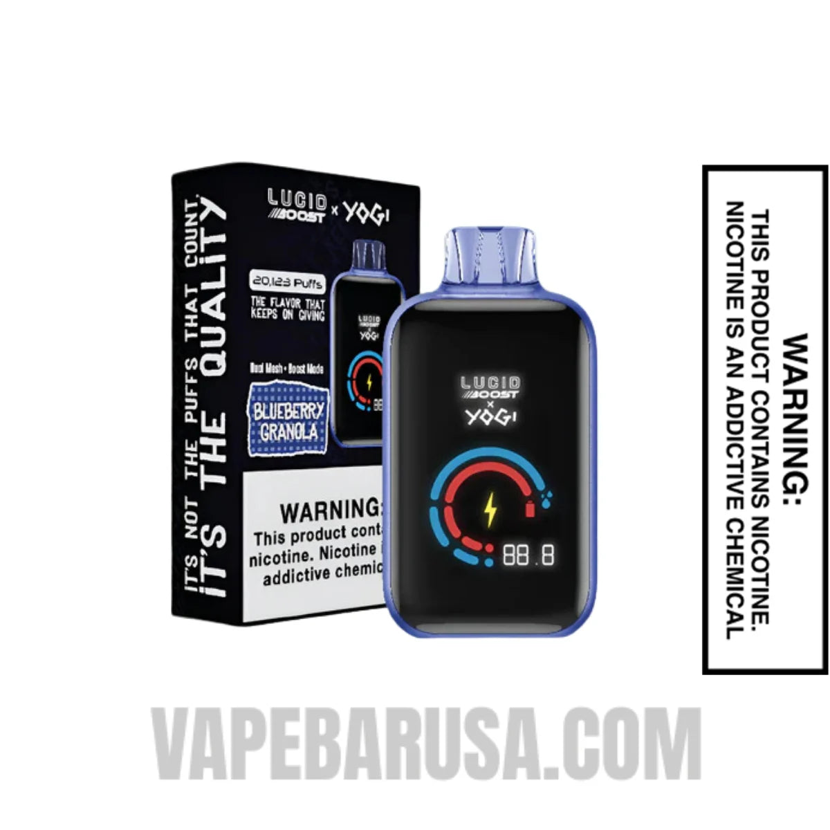 Blueberry Granola Lucid Boost X Yogi 20123 Disposable Vape With Package Box