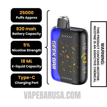 Blueberry Jam Geek Bar Pulse X Jam Edition Disposable Vape Specifications