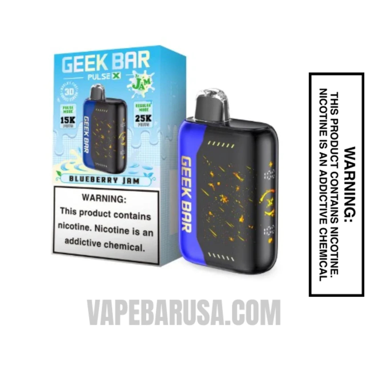 Blueberry Jam Geek Bar Pulse X Jam Edition Disposable Vape With Package Box