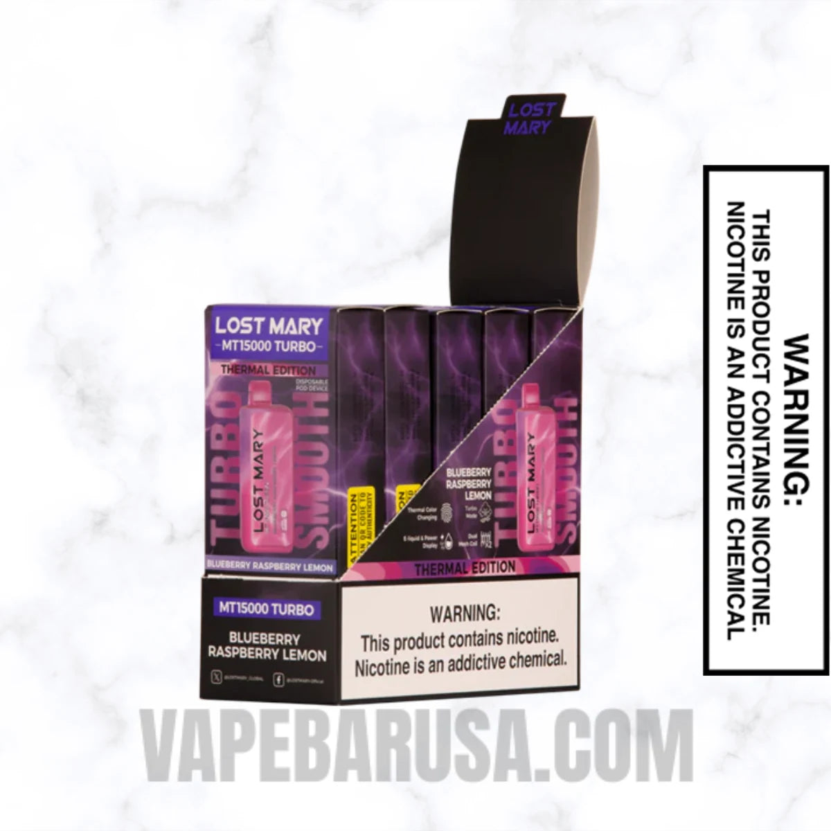 Blueberry Raspberry Lemon Lost Mary MT15000 Turbo Vape With Bundle Pack