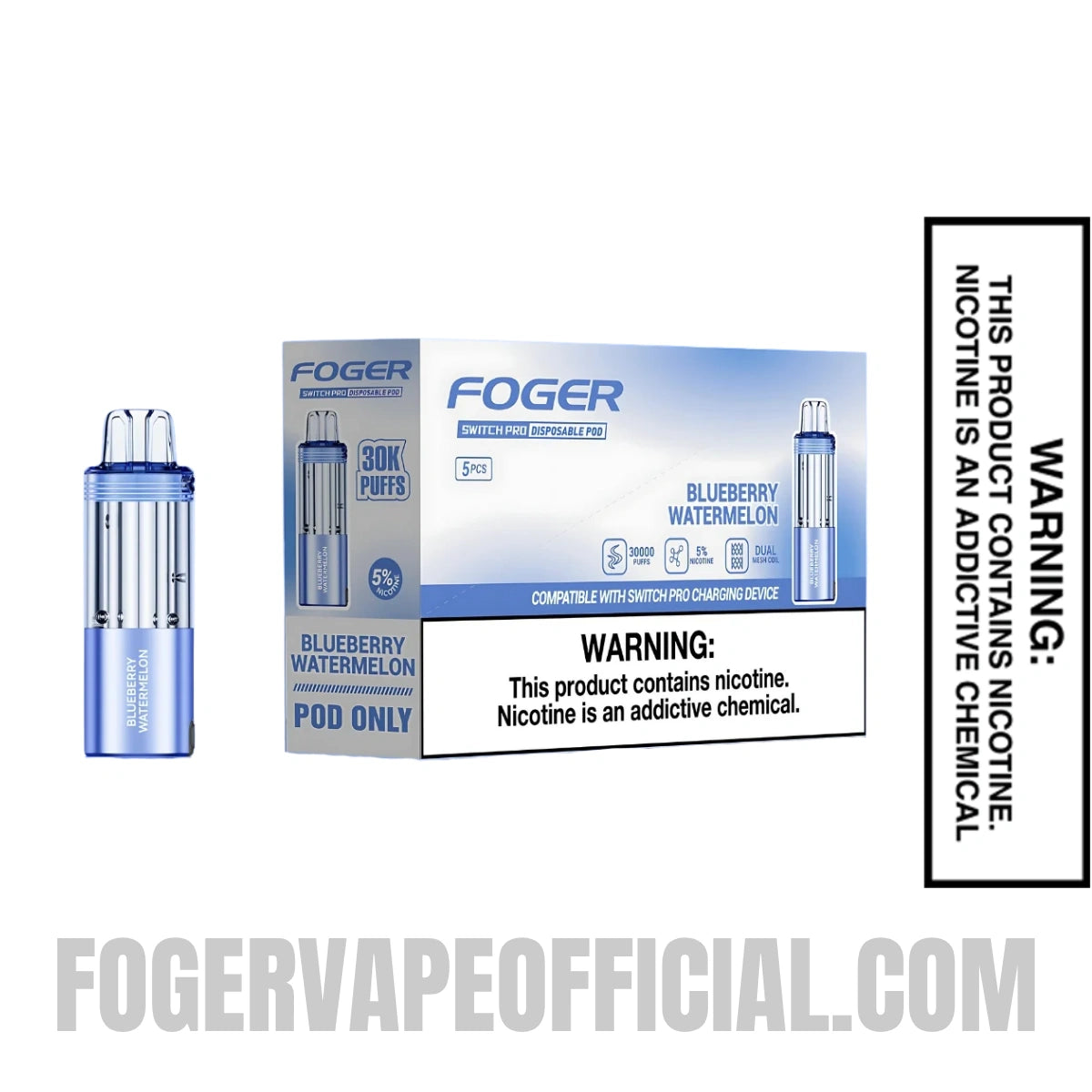 Blueberry Watermelon Foger Switch Pro 30K Disposable Pod With Bundle Box