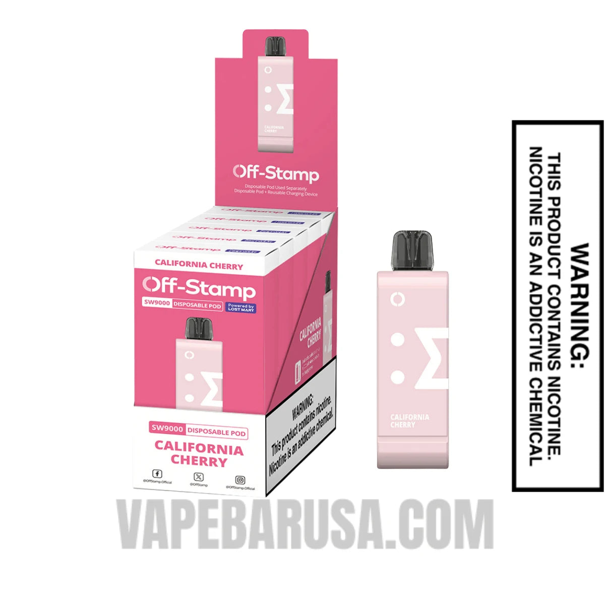 California Cherry Off Stamp SW9000 Disposable Pod With Bundle Pack