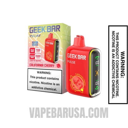 California Cherry Geek Bar Pulse Disposable Vape With Package Box