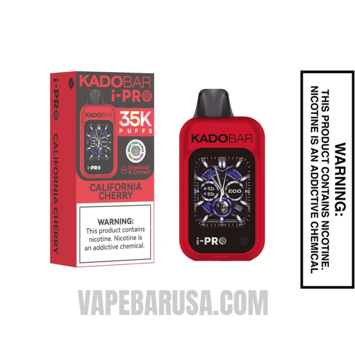 California Cherry Kado Bar i-Pro 35K Disposable Vape With Package Box