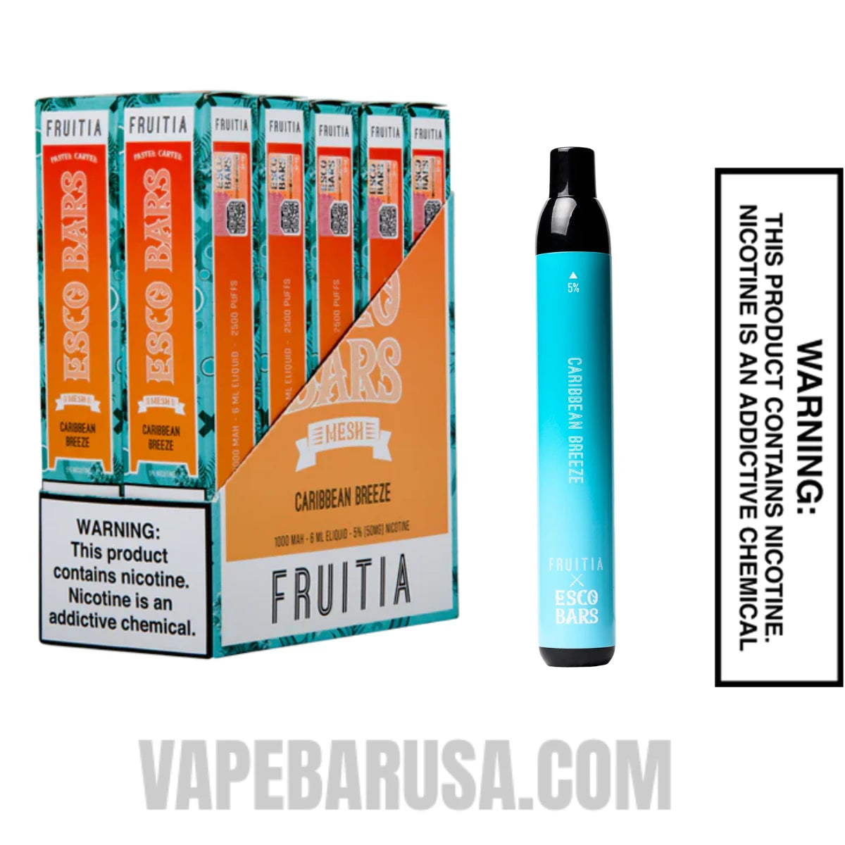 Caribbean Breeze Esco Bar 2500 Puffs Disposable Vape With Package Box