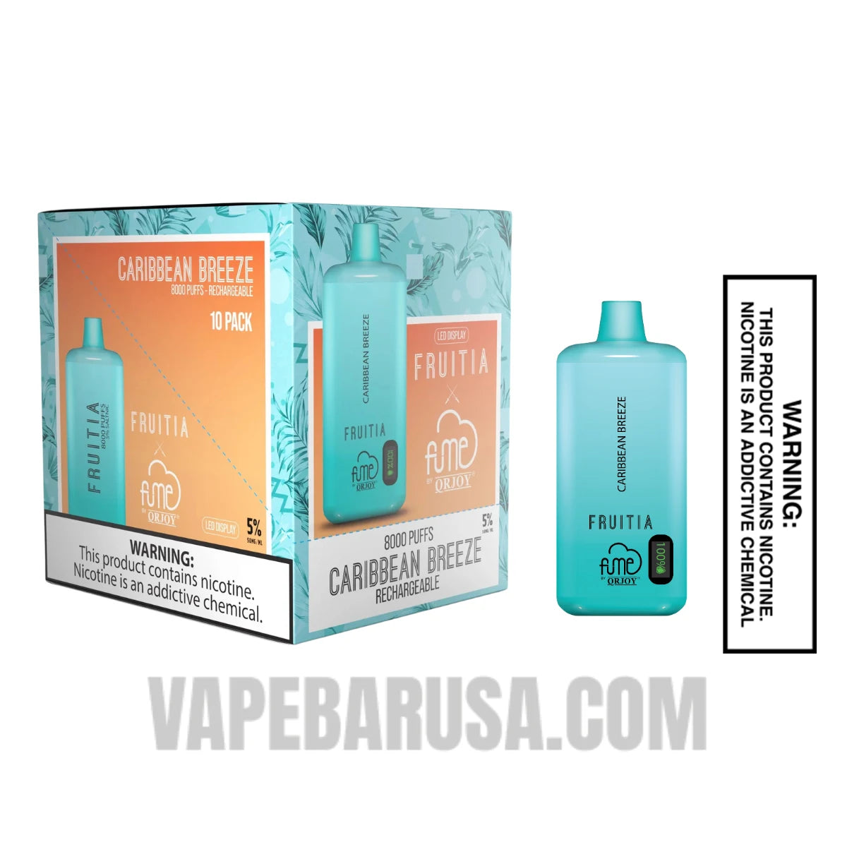 Carribean Breeze Fruitia X Fume Disposable Vape 8000 Puffs With Bundle Pack