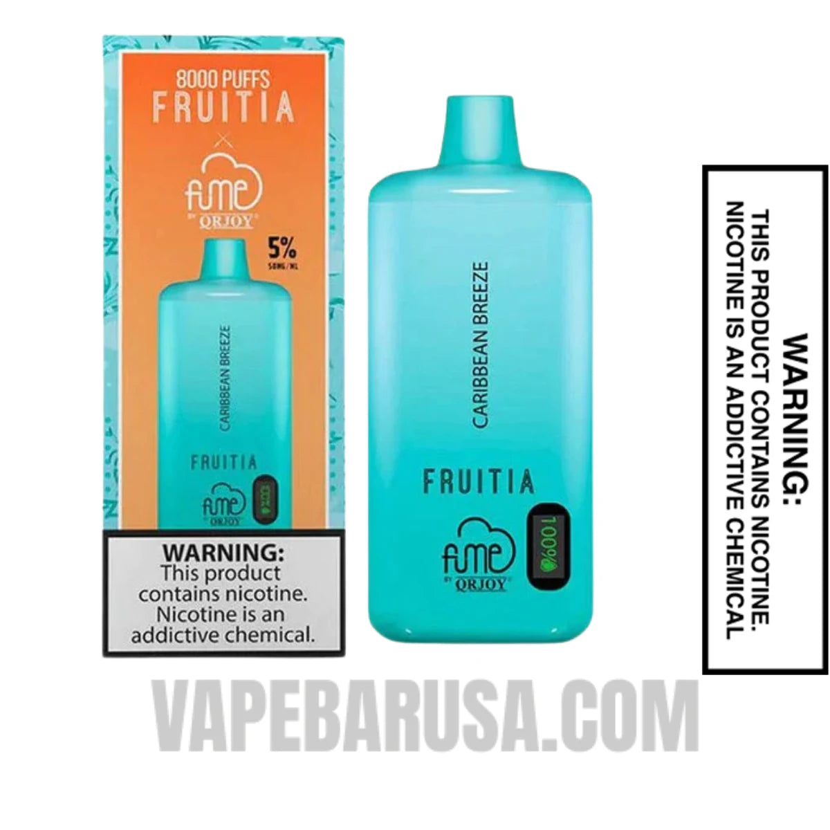 Carribean Breeze Fruitia X Fume Disposable Vape 8000 Puffs With Package Box