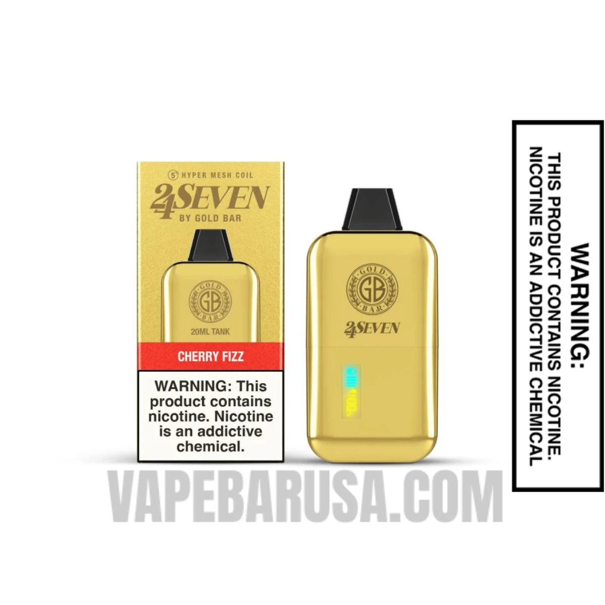 Cherry Fizz Gold Bar 24Seven Disposable Vape with Package Box