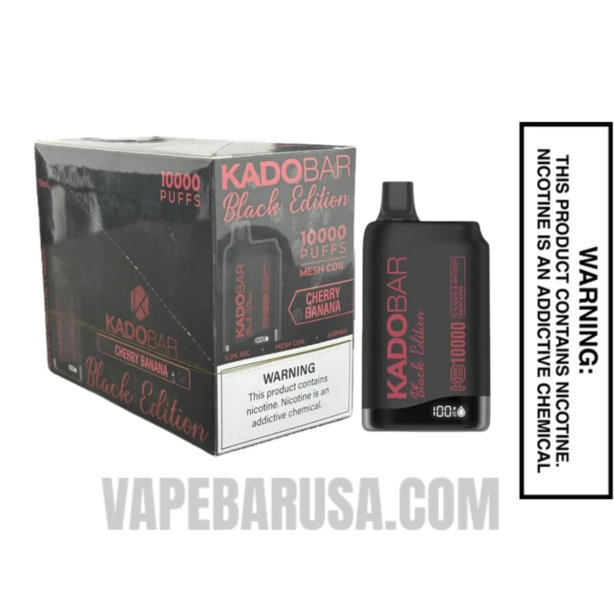 Cherry Banana Kado Bar Black Edition Disposable Vape With Bundle Pack