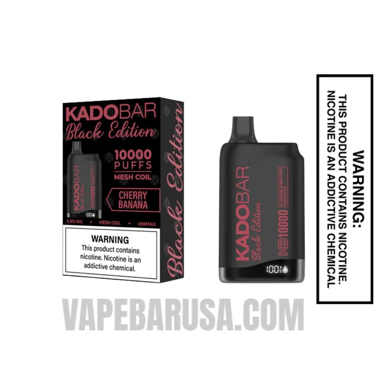 Cherry Banana Kado Bar Black Edition Disposable Vape With Package Box